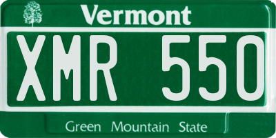 VT license plate XMR550