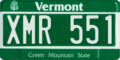 VT license plate XMR551