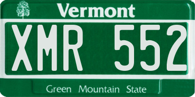 VT license plate XMR552