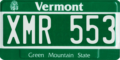 VT license plate XMR553