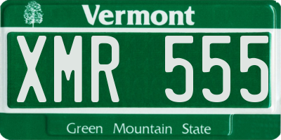 VT license plate XMR555