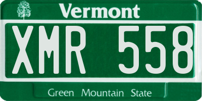 VT license plate XMR558
