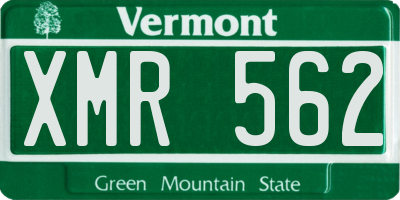 VT license plate XMR562