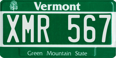 VT license plate XMR567