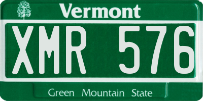 VT license plate XMR576