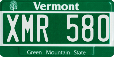 VT license plate XMR580