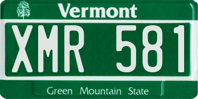 VT license plate XMR581