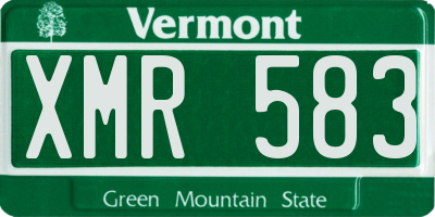 VT license plate XMR583