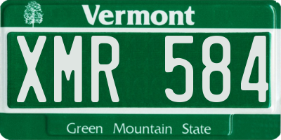 VT license plate XMR584