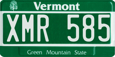 VT license plate XMR585