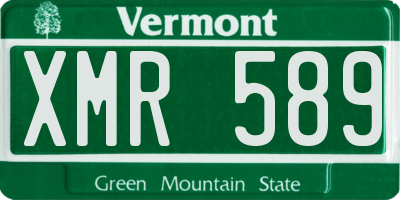 VT license plate XMR589