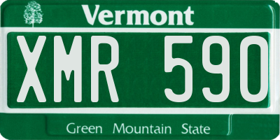 VT license plate XMR590