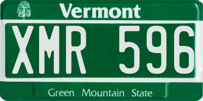 VT license plate XMR596