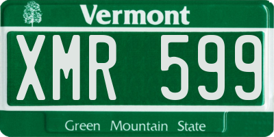 VT license plate XMR599