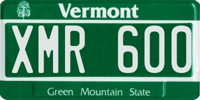 VT license plate XMR600