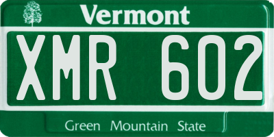 VT license plate XMR602