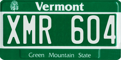 VT license plate XMR604
