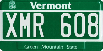 VT license plate XMR608