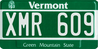 VT license plate XMR609