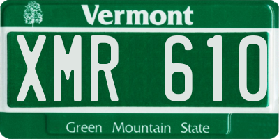 VT license plate XMR610