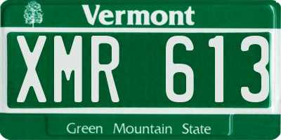 VT license plate XMR613