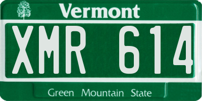 VT license plate XMR614