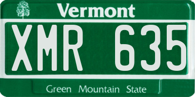 VT license plate XMR635