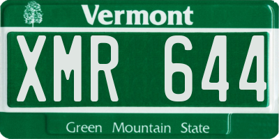 VT license plate XMR644
