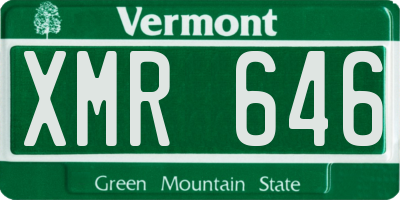 VT license plate XMR646