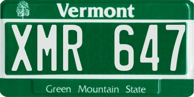 VT license plate XMR647