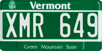 VT license plate XMR649