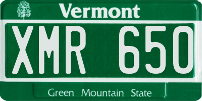 VT license plate XMR650