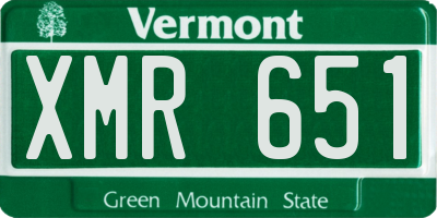 VT license plate XMR651