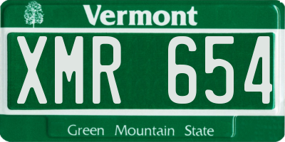VT license plate XMR654