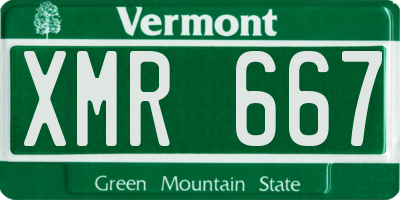 VT license plate XMR667