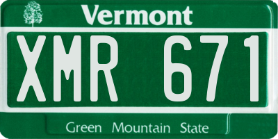 VT license plate XMR671