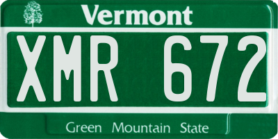 VT license plate XMR672