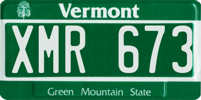 VT license plate XMR673