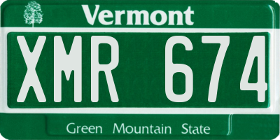 VT license plate XMR674