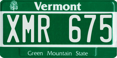 VT license plate XMR675