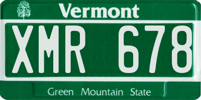 VT license plate XMR678