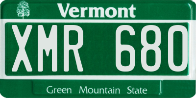 VT license plate XMR680