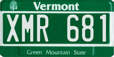 VT license plate XMR681