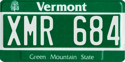 VT license plate XMR684
