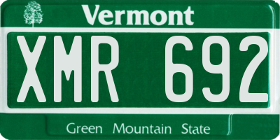 VT license plate XMR692