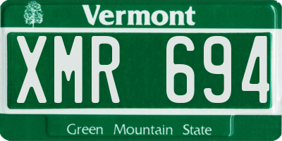 VT license plate XMR694