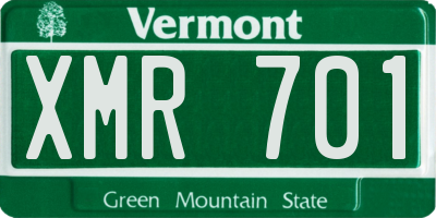 VT license plate XMR701
