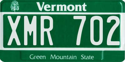 VT license plate XMR702