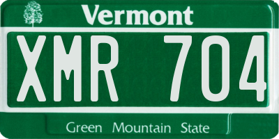 VT license plate XMR704