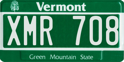 VT license plate XMR708